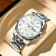 thumbnail image 2 of GUANQIN Women Men Couple Calendar Week Rhinestone Vintage Japanese Automatic Self-Winding Mechanical Wrist Watch Tungsten Steel Sapphire Crystal Waterproof Luminous Clock, 2 of 4