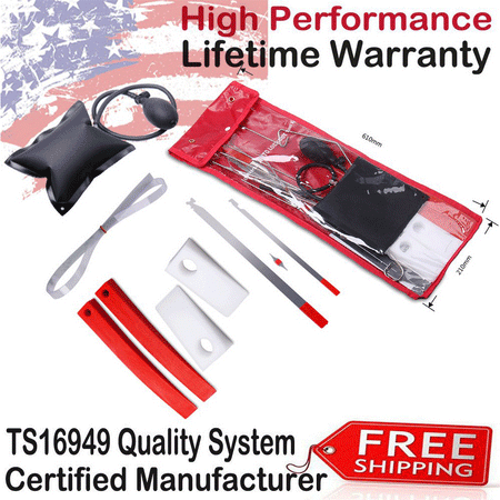 CarBole Universal Car Door Open Tool Key Lock Out Emergency Tools Kit Unlock + Air Pump