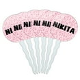 thumbnail image 1 of Nikita Cupcake Picks Toppers - Set of 6 - Pink Speckles, 1 of 1