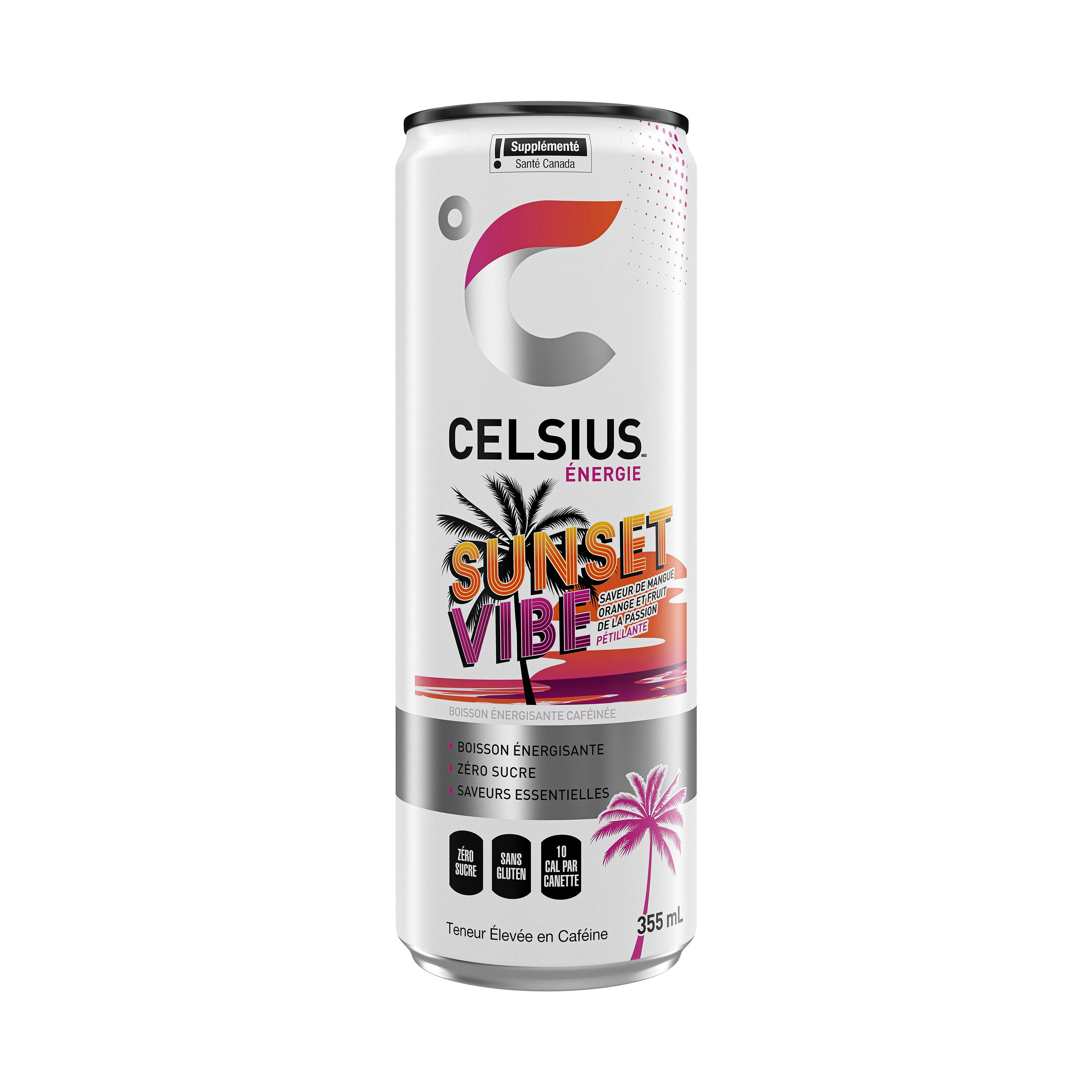 Celsius Sunset Vibe Boisson Énergétique 355mL, Canette Celsius Sunset Vibe Boisson Énergétique 355 mL, Canette