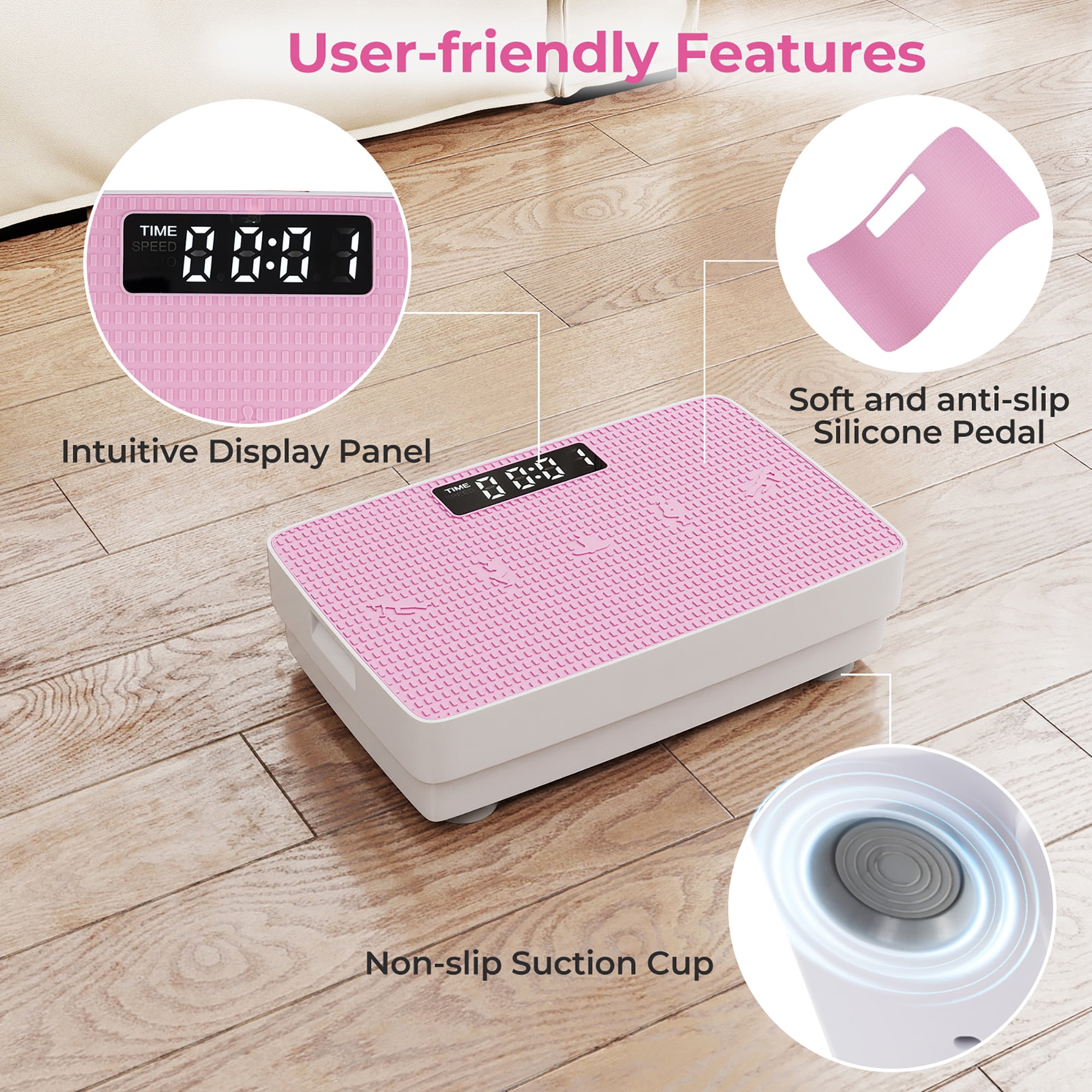 Gymax Vibration Plate Exercise Machine w/Gravity Sensor Remote Control for Home Gym Pink