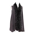 thumbnail image 1 of Elegant Faux Fur Trimmed Two Toned Vest Knitted Layered Look Grey, 1 of 1