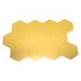 thumbnail image 3 of Mirror Wall Decal, Mirror Wall Sticker Hex Shape Acrylic 12 Pcs  For Bedroom For Kitchen For Bathroom  Gold XL:15cm, 3 of 8
