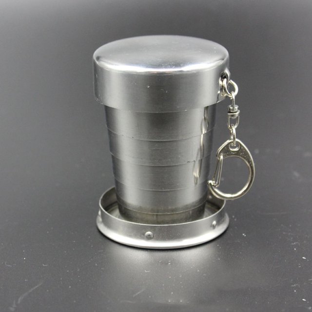 Tasse Rétractable Portable Tasse en Acier Inoxydable Tasse Rétractable Portable Tasse en Métal de Camping Extérieur 75ml / 150ml / 250ml