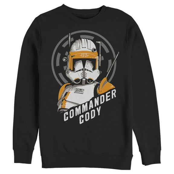 Men's Star Wars: The Clone Wars Commander Cody Bust Logo Sweatshirt Black 3X Large