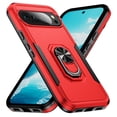 thumbnail image 2 of for Google Pixel 10 Pro XL Case, Slim Fit Military Grade Shockproof Case with 360 Rotating Ring Holder Kickstand Support Car Mount Magnetic Rugged PC Protective Phone Case,Red+Black, 2 of 7