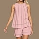 thumbnail image 2 of Conjunto de pantalones cortos para mujer, ropa informal para el día a día: camiseta sin mangas con bolsillo y pantalones cortos cómodos, conjunto transpirable para primavera-verano., 2 of 6