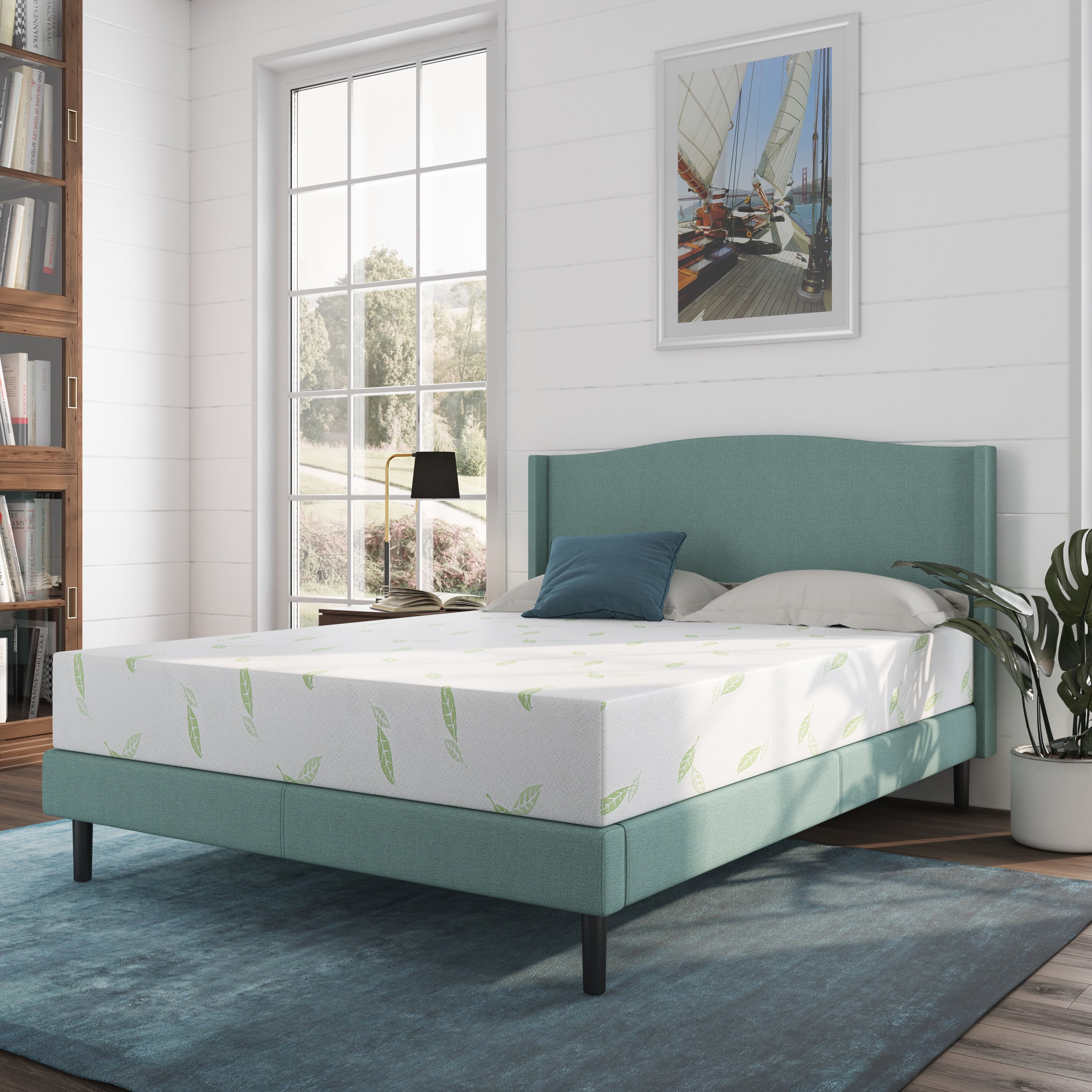NapQueen Anula 8" Medium Firm, Green Tea Infused Memory Foam Mattress, Full Size