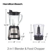 Hamilton Beach Power Elite Smoothie Blender for Kitchen, Mini Food Processor, 40 oz Jar, Stainless