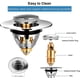 thumbnail image 1 of Tapón de lavabo universal desagüe de lavabo de acero inoxidable emergente con 2 juntas para tapón de fregadero de 32 y 38 Mm (1 uds) Banban LingWen 8390613751126, 1 of 1