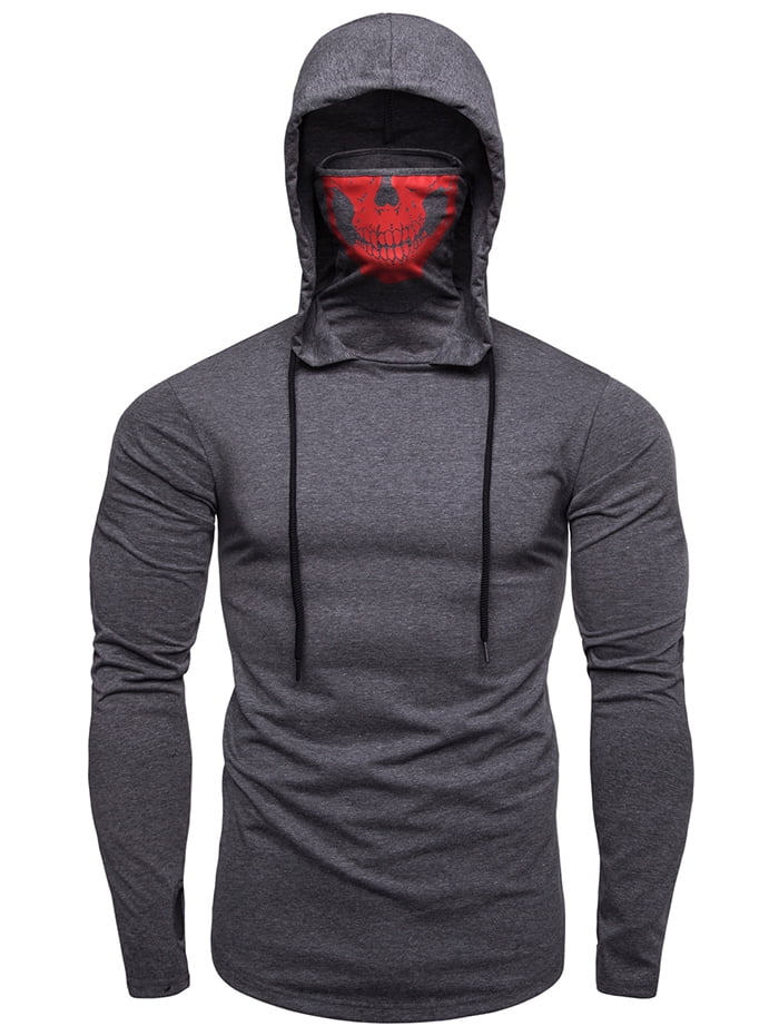 Men/’s Pullover Hoodie Pleated Raglan Long Sleeve T-Shirt Slim Fit Sweatshirt