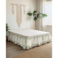 thumbnail image 2 of Fall Pumpkin Bed Skirt Eucalyptus Leaves Flower Vintage Letter Bed Skirts California King Size 16 Inch Drop, Wrap Around Dust Ruffle&nbsp;Bedskirt with Adjustable Elastic Belt for Queen Size Beds, 2 of 7