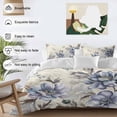 thumbnail image 3 of Vintage Blue Duvet Cover Set Full Size, Flower Farmhouse Botanical Letter Background 4 Piece Soft Microfiber Bedding Set with 1 Duvet Cover, 1 Flat Sheet, 2 Pillowcases, 3 of 9