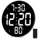 thumbnail image 1 of Reloj de Pared Digital, Pantalla de Reloj Digital LED de 9 Pulgadas, con Control Remoto, Fecha, Temperatura Interior, 12/24 Horas, para Dormitorio, Oficina, 1 of 5