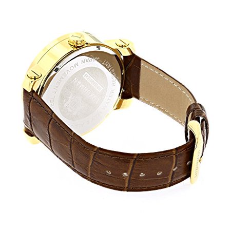 Large 18k Yellow Gold Plated Diamond Watch For Men by...