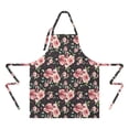 thumbnail image 2 of Pioneer Flower Floral Print Pattern Apron-Garden Aprons for Women with Pockets-Cotton Linen Waterproof Kitchen Cooking Gardening Aprons Adjustable for Kitchen,Cooking,BBQ and Salon 33x27 Inch, 2 of 7
