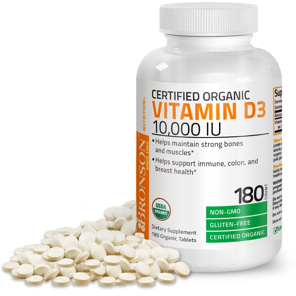 Vitamin D3 10,000 IU Bone Health and Immune Support, USDA Certified