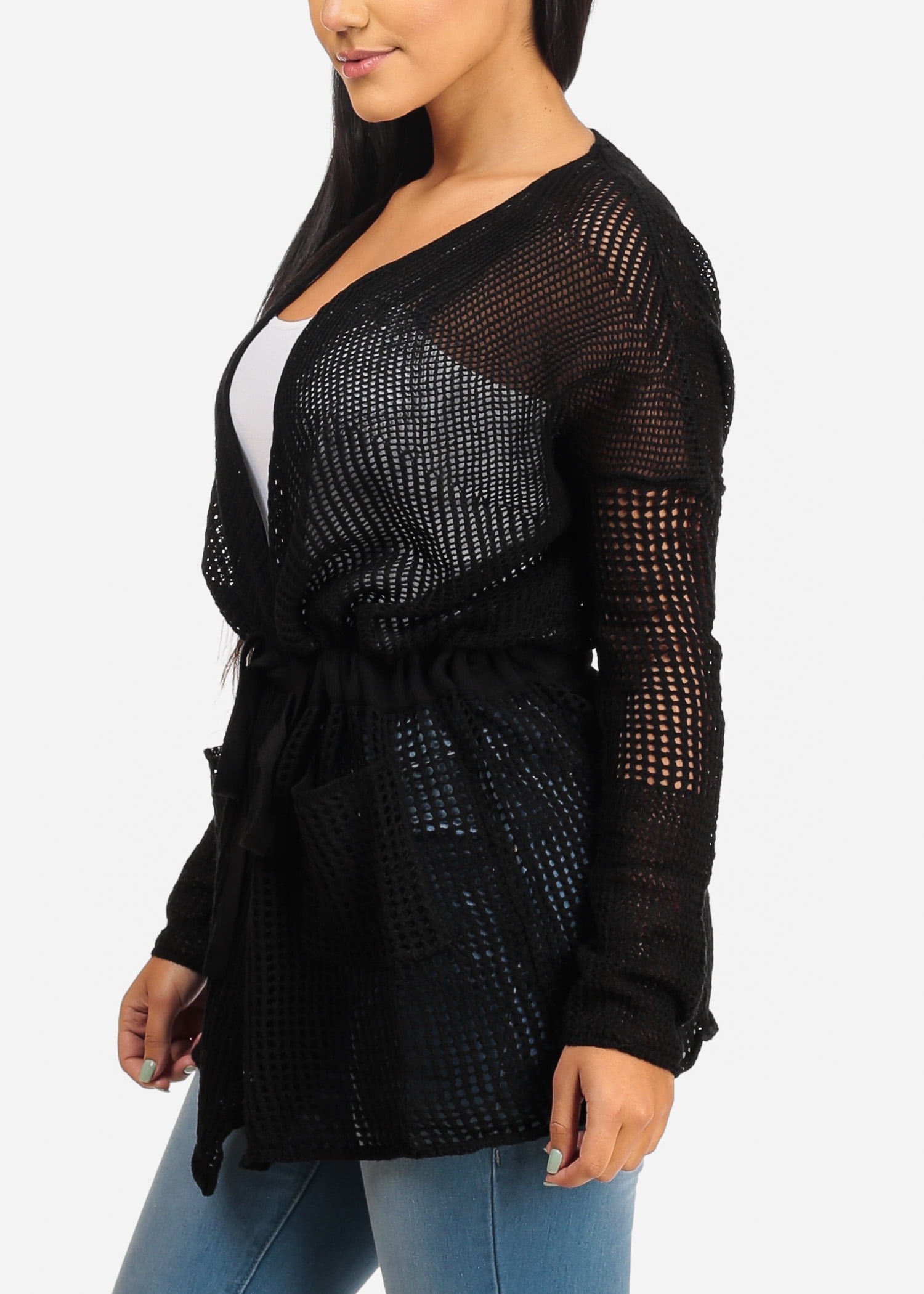 black see thru cardigan