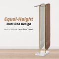 thumbnail image 6 of KES Gold Free Standing Towel Rack with Marble Base, 37" H (Equal Height) Bathroom Standing Towel Racks Stand Fits Large Bath Towel, 18/8 Stainless Steel Brushed Brass, 6 of 10