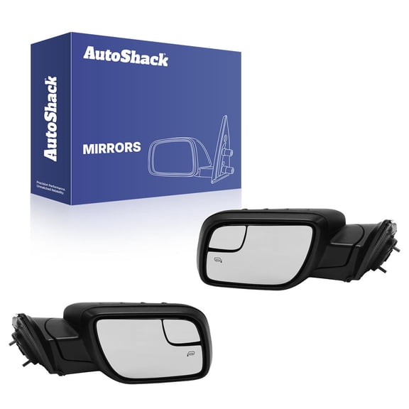 AutoShack Side View Mirrors Power Heated Black | Replacement for 2011-2015 Ford Explorer | Driver and Passenger Side | 2-PC