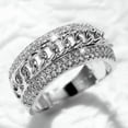 thumbnail image 3 of EOEMY 925 Sterling Silver Crystal Zircon Rings Womens Men Wedding Ring Sets Sz 6-10-10, 3 of 5