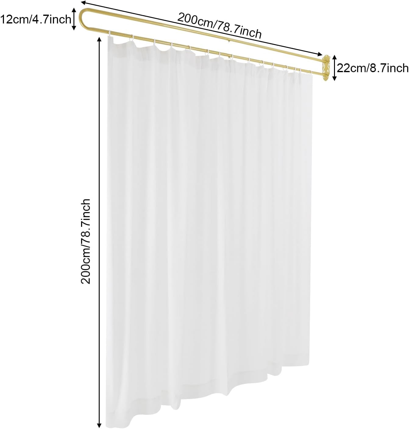 Privacy Partition Curtain, Wall Mounted Curtain, Curtain Room Divider for offices, conference rooms, beauty salons, patio glass doors, bedrooms, living rooms, bars