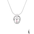 thumbnail image 2 of Delight Jewelry Silvertone Domed Pink Ballet Dancer Joy Ring Charm Necklace, 18", 2 of 4