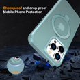 thumbnail image 4 of KOMI for iPhone 16 Pro Max Case, with Magnetic Ring Stand [Compatible with MagSafe] [Military Grade Protection] Slim Shockproof Translucent Protective Phone Case Green, 4 of 5