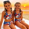 thumbnail image 3 of Grblisyd 4th of July Girls Swimsuit Red White and Blue Casual Swimwear 2 Piece Bathing Suit Cute Scoop Neck Swimsuits for Girls 6Y, 3 of 6