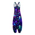 thumbnail image 4 of Women's Casual Bohemian Halloween Print Loose Large Size Casual Sleeveless Strappy Jumpsuit, 4 of 4