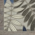 thumbnail image 2 of 7â€™ x 10â€™ Gray and Blue Leaves Indoor Outdoor Area Rug, 2 of 3