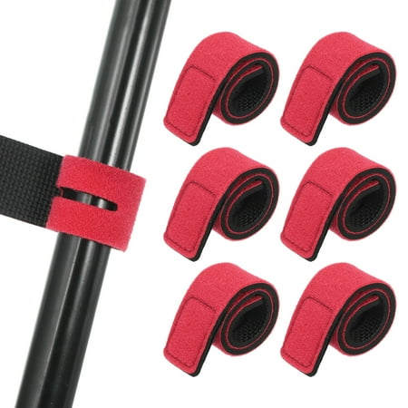 Uxcell Fishing Rod Straps Elastic Fishing Rods Ties Wrap Pole Straps Belt Red 6 Pcs