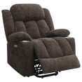 thumbnail image 3 of Limi Power Lift Recliner Chair, Dark Brown, USB Port, Cupholders, 3 of 6