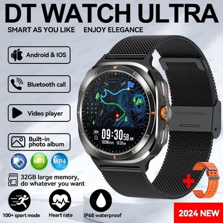 2024new Galaxy Watch 7 ultra smart watch men 32GB memory GPS NFC 1.5 "AMOLED screen fitness tracker health smartwatch for Samsung