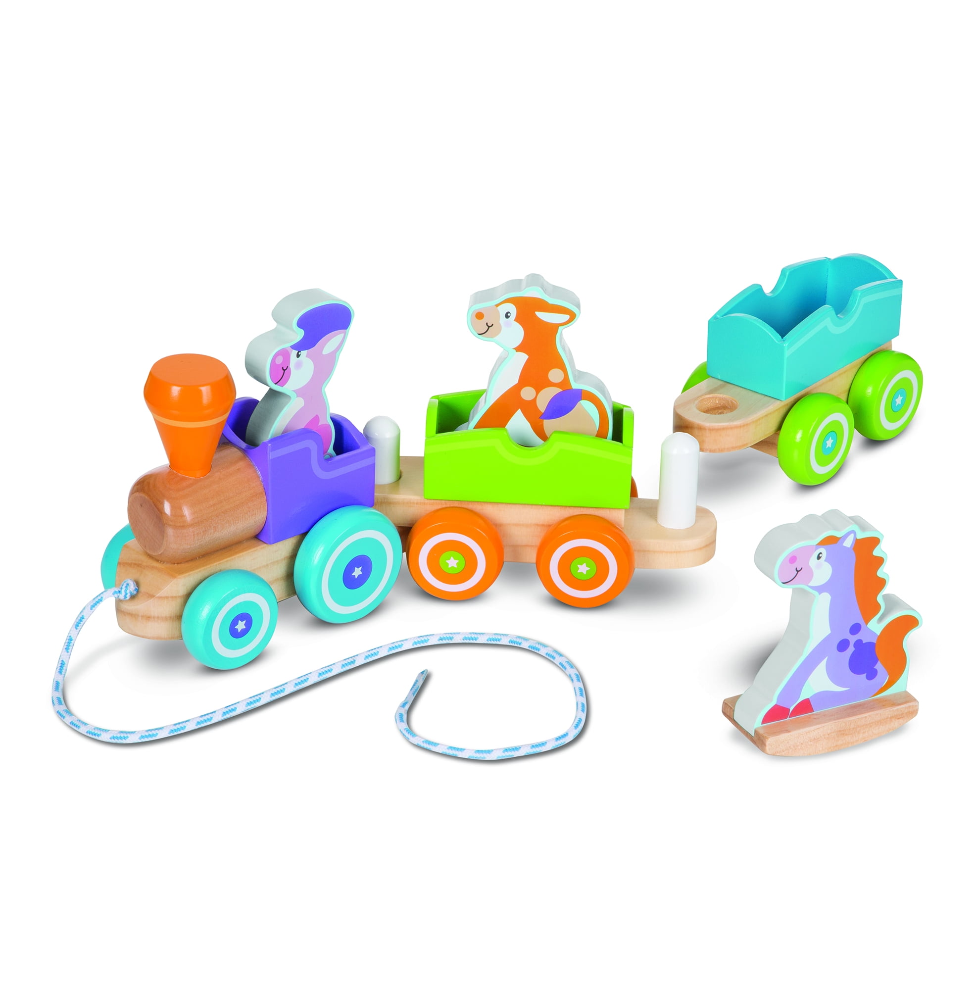 melissa and doug rocking farm animals pull train