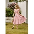 thumbnail image 3 of Arshiner Tween Girl Summer Dresses Easter Graduation Tie Back Flutter Sleeve Maxi Dress, 3 of 8