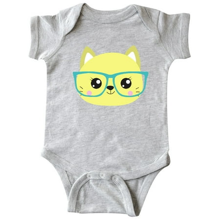 

Inktastic Hipster Cat Cat With Glasses Yellow Cat Gift Baby Boy or Baby Girl Bodysuit