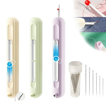 2 in 1 Needle Threader Seam Ripper，Upgraded Retractable Needle Threader and Seam Ripper Tool,Sewing Supplies Sewing Kits，Suitable for Hand Sewing Knitting Craft Sewing Supplies(4PCS)
