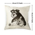 thumbnail image 4 of WIRESTER 18x18 inch Square Decorative Throw Sofa Pillow Cases, Schnauzer Dog Butt Looking Back, 4 of 7