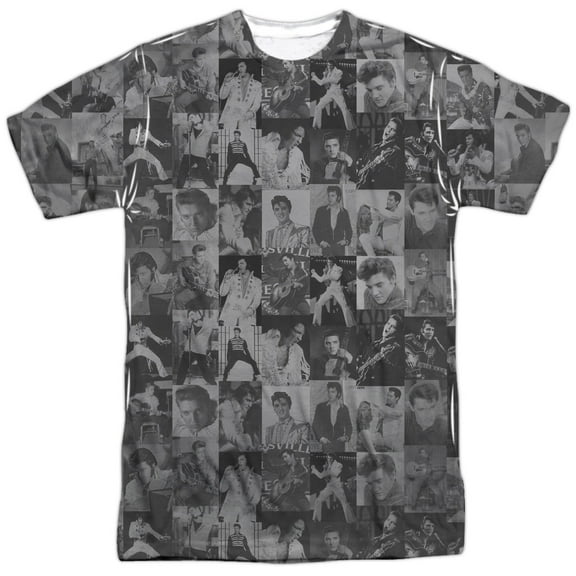 Elvis Presley Men's Tcb Crowd Sublimation T-shirt White