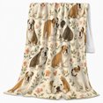 thumbnail image 2 of English Bulldogs Autumn Leaves Pumpkins, Playful Pet Portrait Pattern, Warm Flannel Blanket for Living Room and Bedroom, Dog Lovers Thanksgiving Gift, Pet Lover Home Decor, 2 of 9