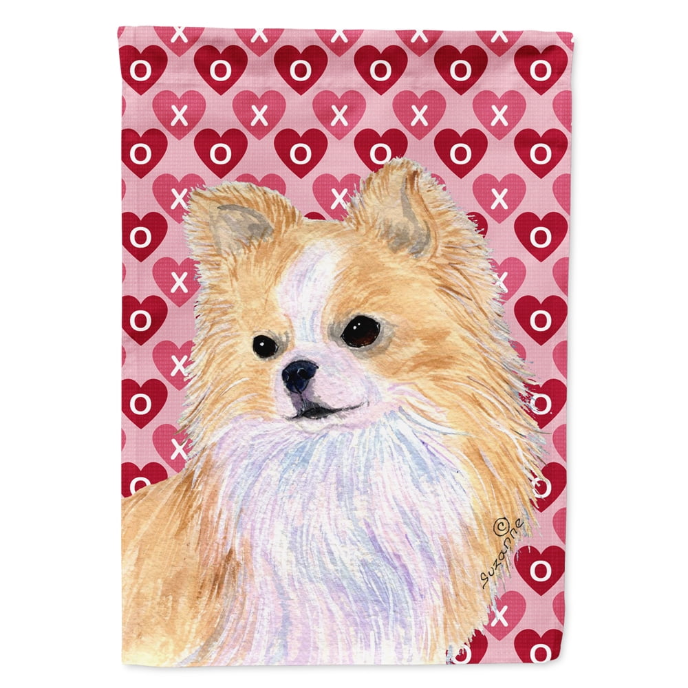 Chihuahua Hearts Love and Valentine's Day Portrait Garden Flag ...
