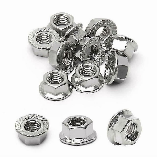 16Pack M10 Serrated Flange Hex Nuts, M10-1.5mm Hexagon Flange Nuts, Locknuts Replacement Nut for DI