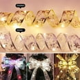 thumbnail image 6 of Morttic Christmas Ribbon Lights,32.8ft 100 LED Mini Lights Copper Wire Fairy String Lights for Xmas New Year Party Weddings DIY Christmas Tree Bows Decorations (Sliver Ribbon+Warm White Light), 6 of 9