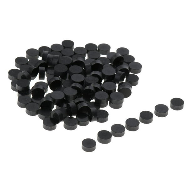 100 piezas/paquete de marcadores acrílicos para diapasón de guitarra con incrustaciones de puntos - Negro, 6.3 6.3 x 2.5mm