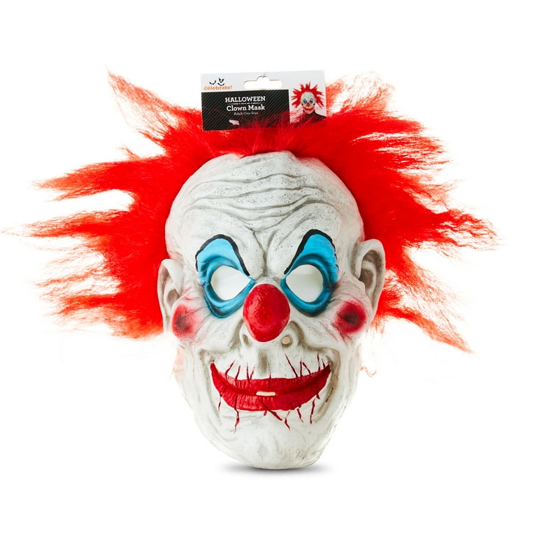 Scary Clown Mask Adult Red White Scary Clown Mask Adult Red White