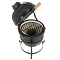 thumbnail image 5 of 13" Orange Ceramic Charcoal Grill – Kamado-Style Outdoor BBQ with 10.43" Grid, Fuel-Efficient Design for Grilling, Smoking, Baking, and Roasting, 5 of 12