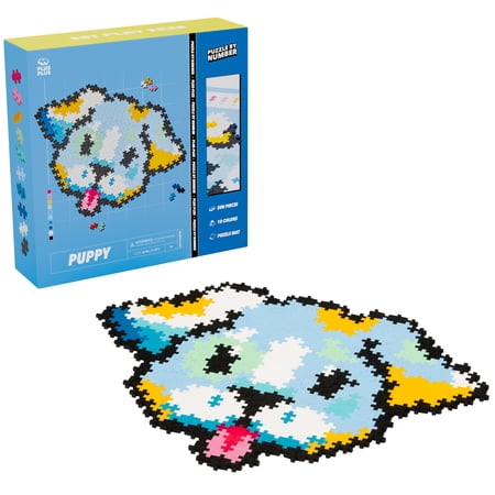 Plus-Plus: Puzzle by Number - Puppy - 500 Piece - Color To Number Matching, Interlocking Mini Blocks, Construction Building STEM Toy, Kids Ages 5+