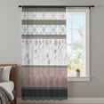 thumbnail image 3 of Grey Stripes Abstract Sheer Curtains 54 Inches Long, Geometric Spring Flowers Country Light Filering Curtains, Breathable Simi Curtain Privacy Drapes for Kitchen Bathroom Small Window Treatment, 3 of 9