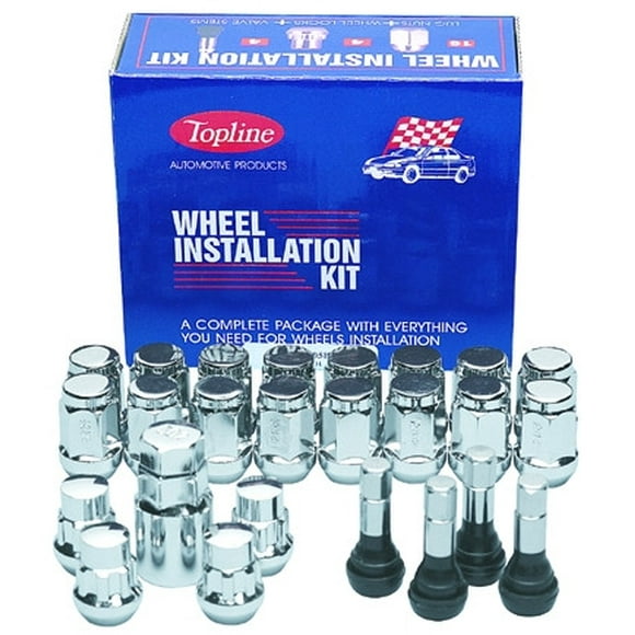 Topline Wheel C23805 Wheel Install Kit 20 Lug Set 12 mm x 1.75 Thread Size Cone Seat Spline Drive Lug Nuts